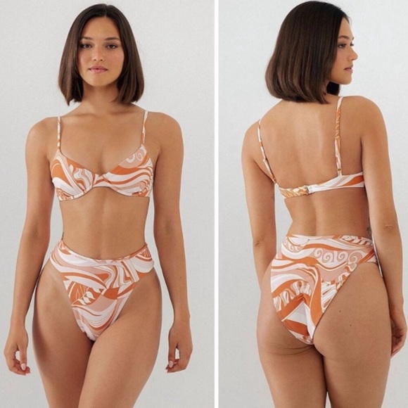 New! Montce Tamarindo Wide Waistband Bikini Bottom Carmel Brown 27853 - Picture 1 of 6